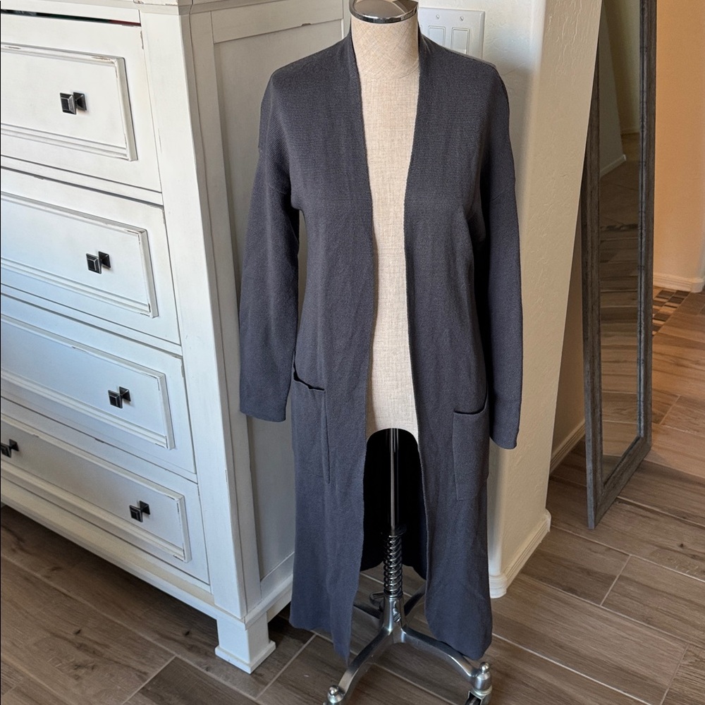 Aritzia Wilfred XXS merino wool long line duster open front sweater cardigan